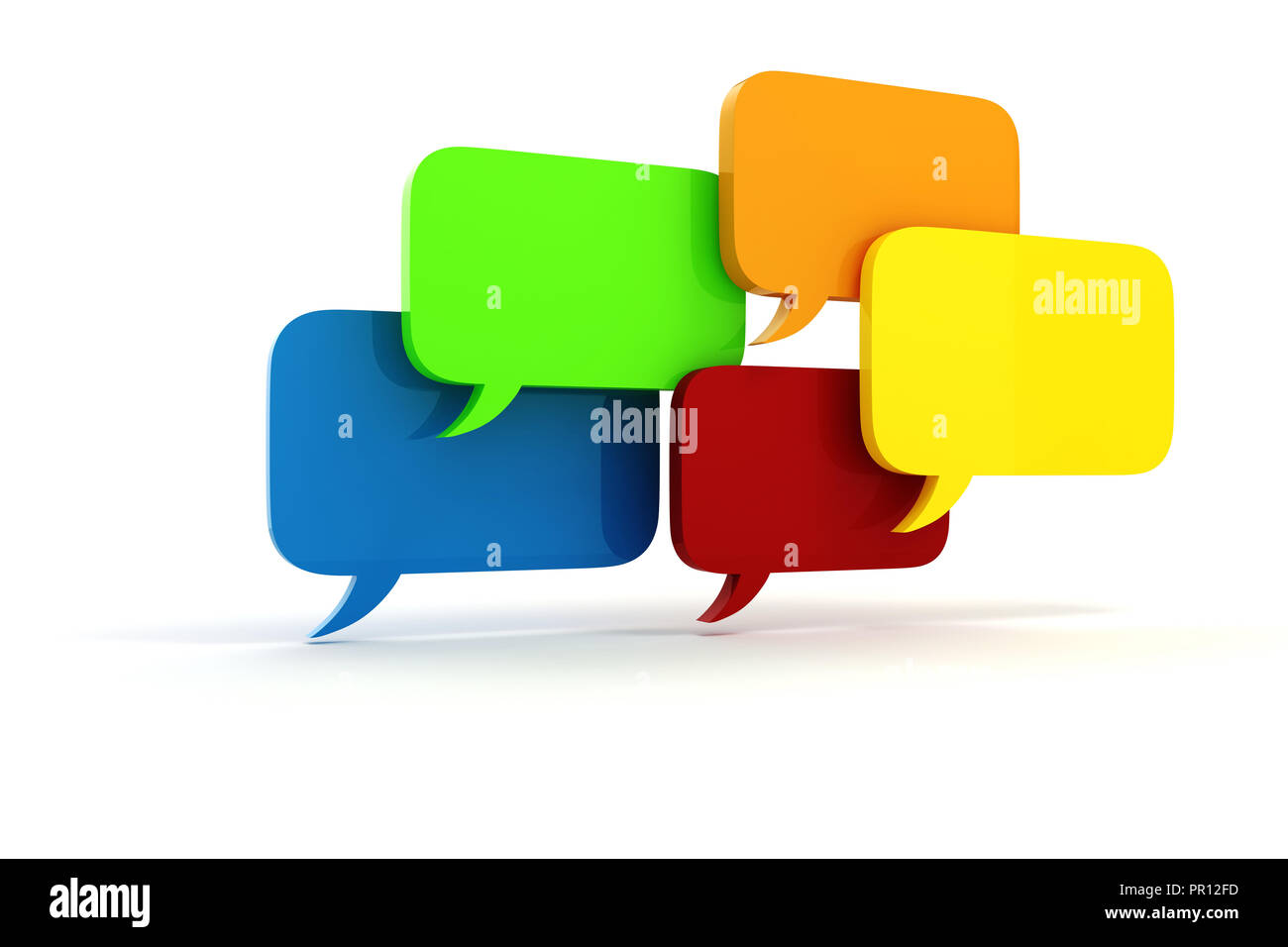 Couleur 3d bubble talk sur fond blanc Banque D'Images