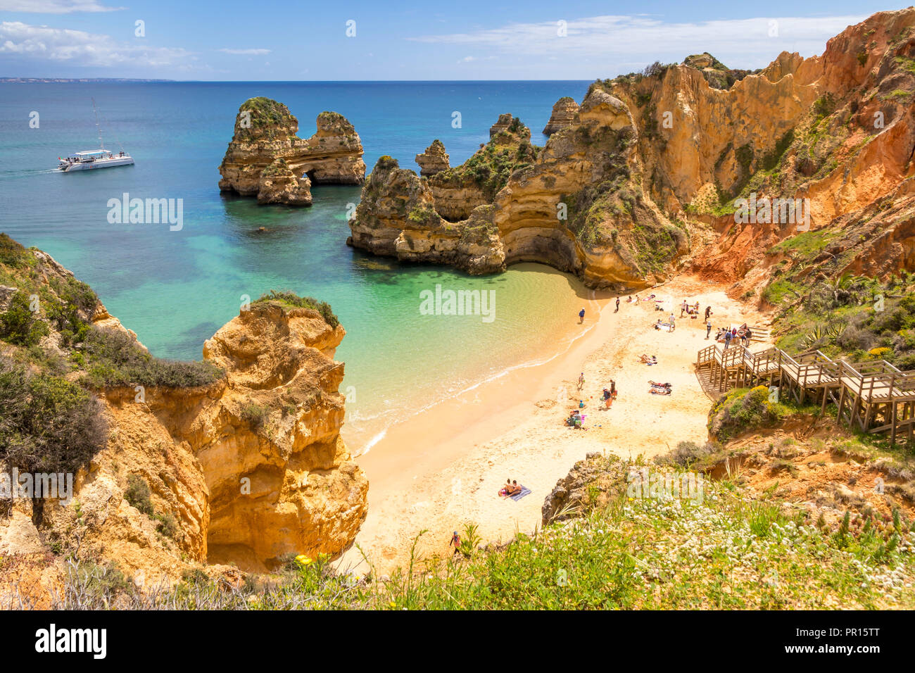 Camilo plage près de Lagos, Algarve, Portugal, Europe Banque D'Images