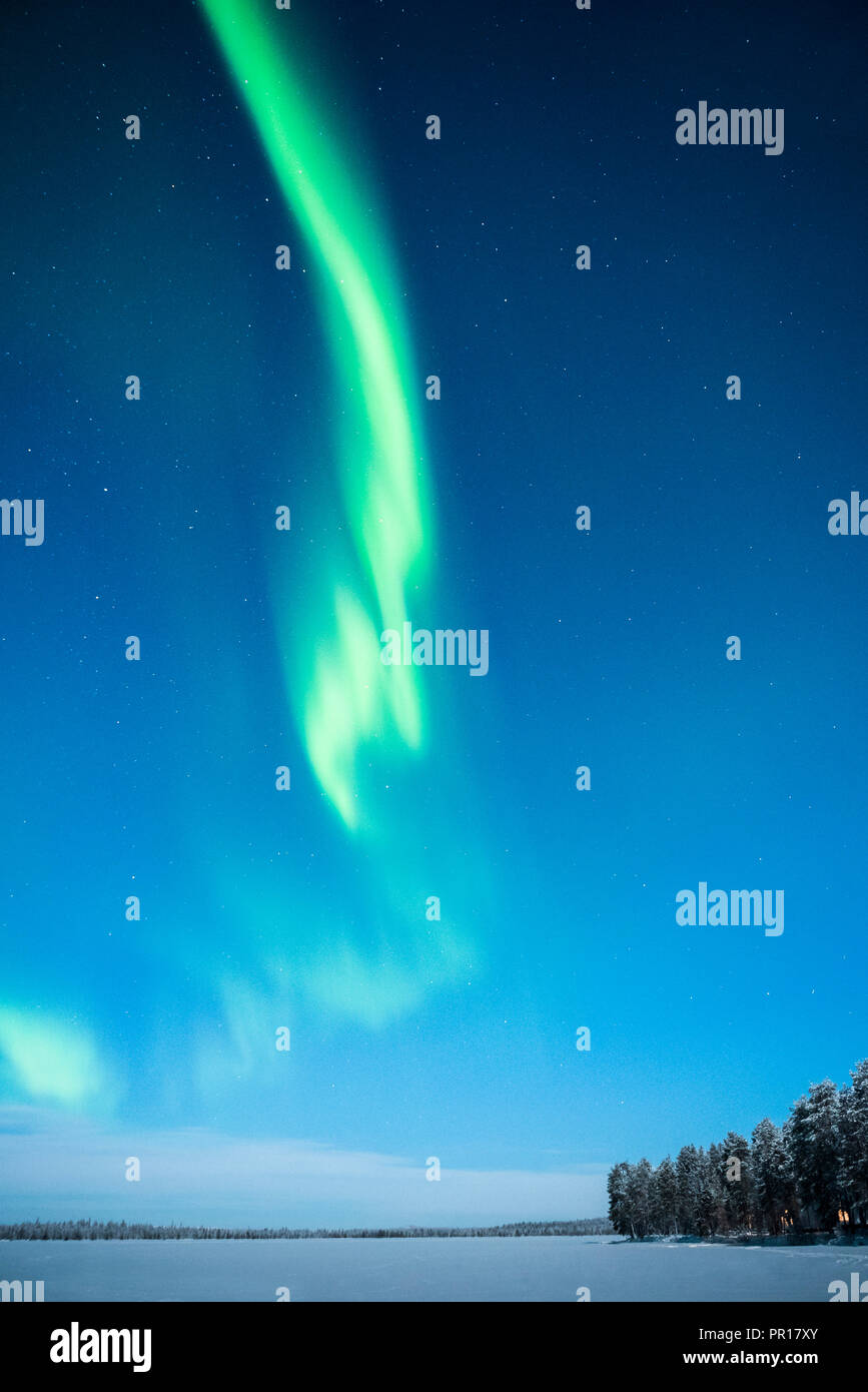 Aurore boréale), Parc National Pallas-Yllastunturi, Laponie, Finlande, Europe Banque D'Images