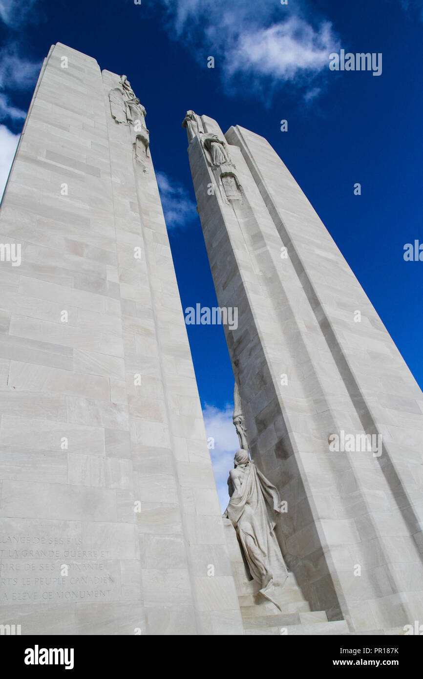 Mémorial canadien de Vimy près d'Arras dans le Nord de la France Banque D'Images