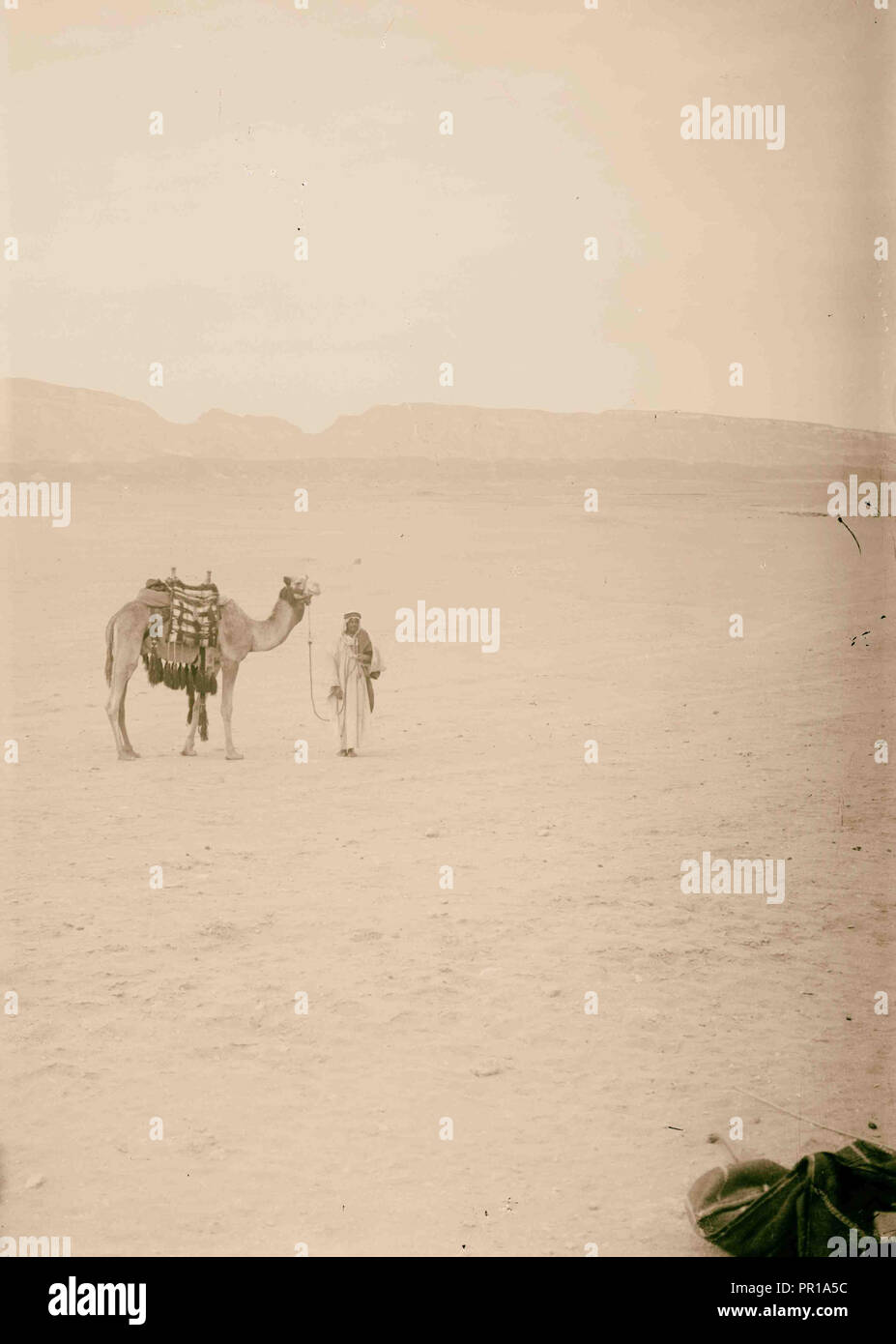 À Sinaï, via le désert. Désert morne scène dans la péninsule du Sinaï. 1900, l'Egypte, le Sinaï Banque D'Images