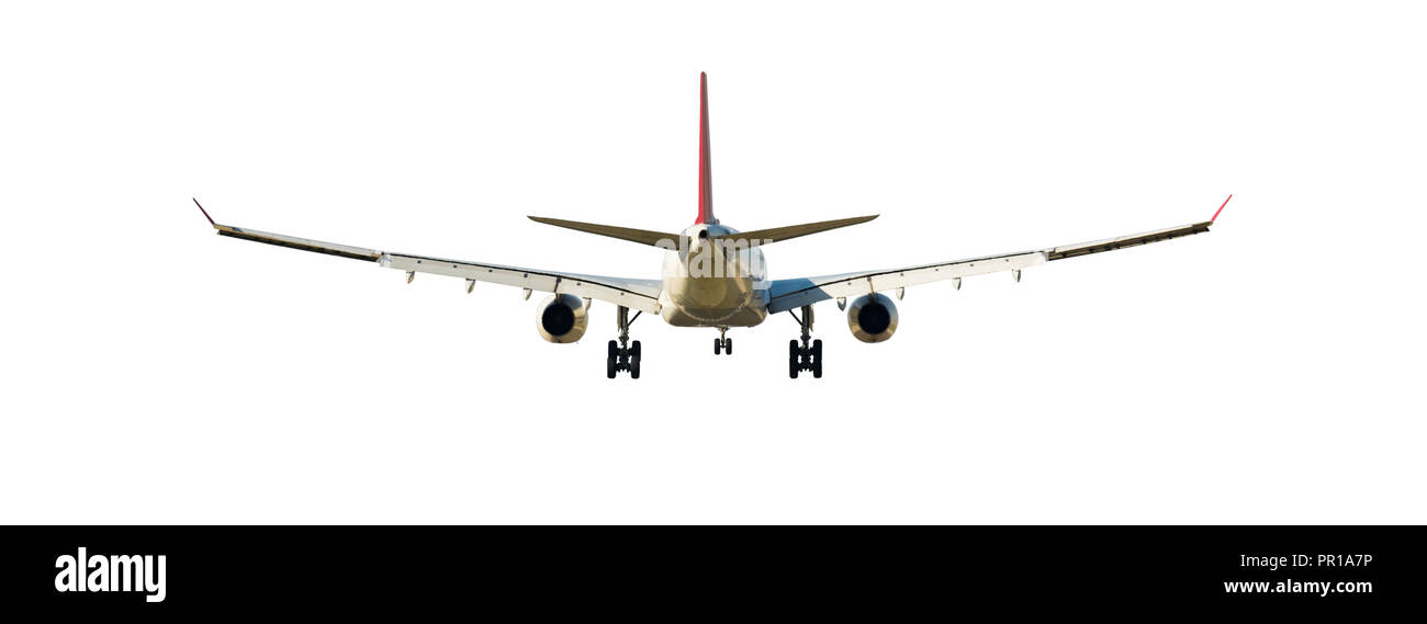 Grand avion de passagers isolé sur fond blanc Banque D'Images