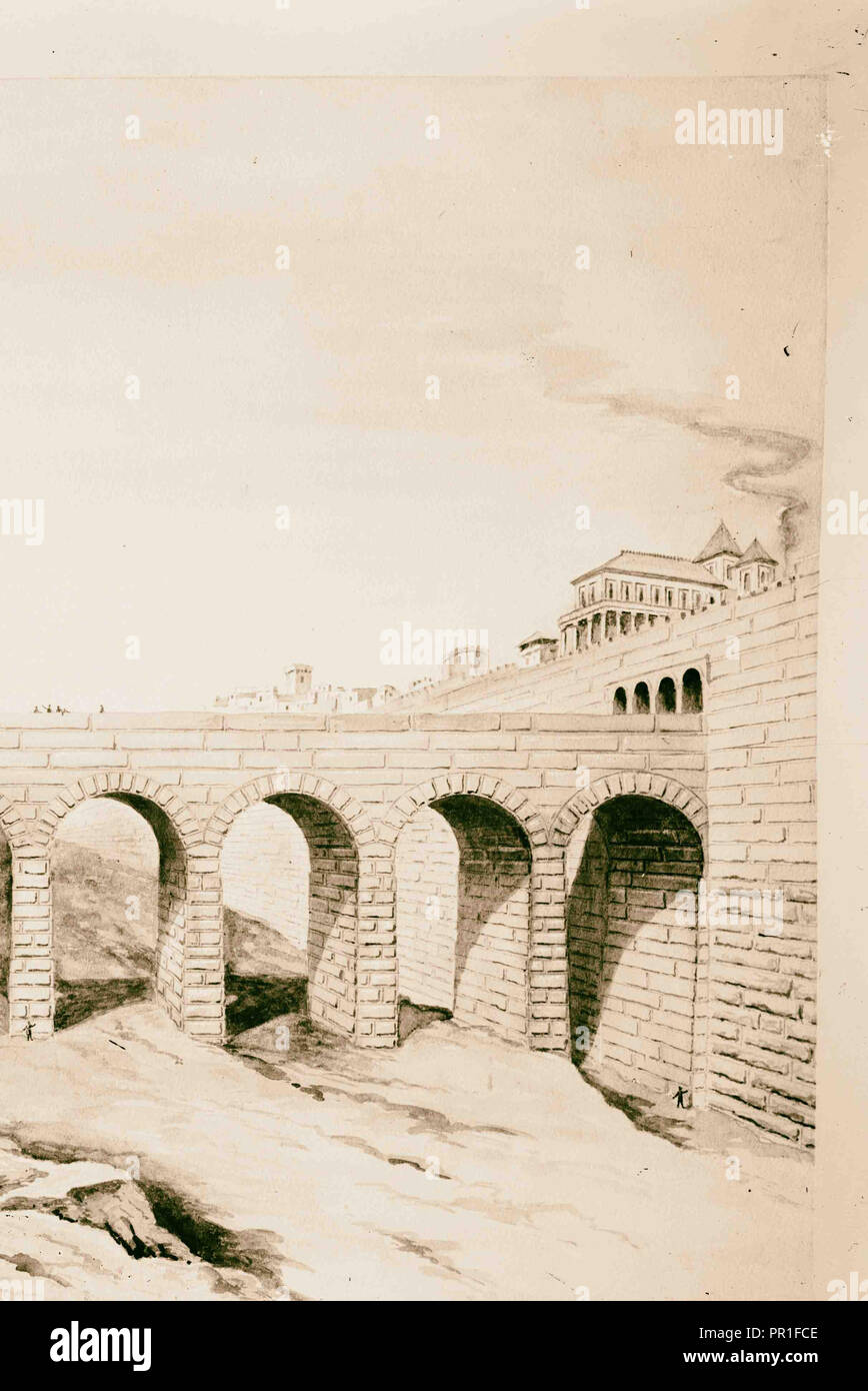 Restauration de Robinson's Arch, Jérusalem. La photographie montre la reproduction d'un dessin par colonie américaine états Ernest Forrest Banque D'Images