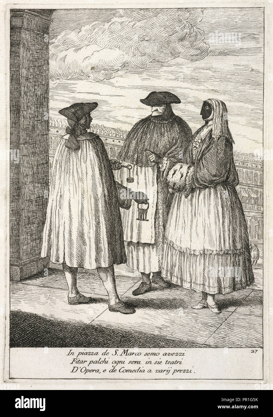 E de comedia un varij prezzi, sur la piazza di S. Marco avezzi fitar palchi semo ogni sera dans sie teatri d'opera, e de comedia un Banque D'Images