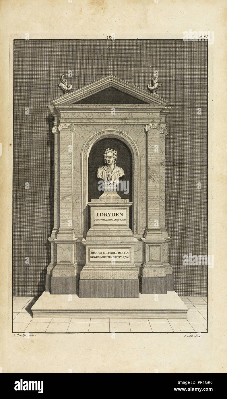 Monument sépulcral de John Dryden, Westmonasterium, ou, l'histoire et des antiquités de l'église abbatiale de Saint Peters Banque D'Images