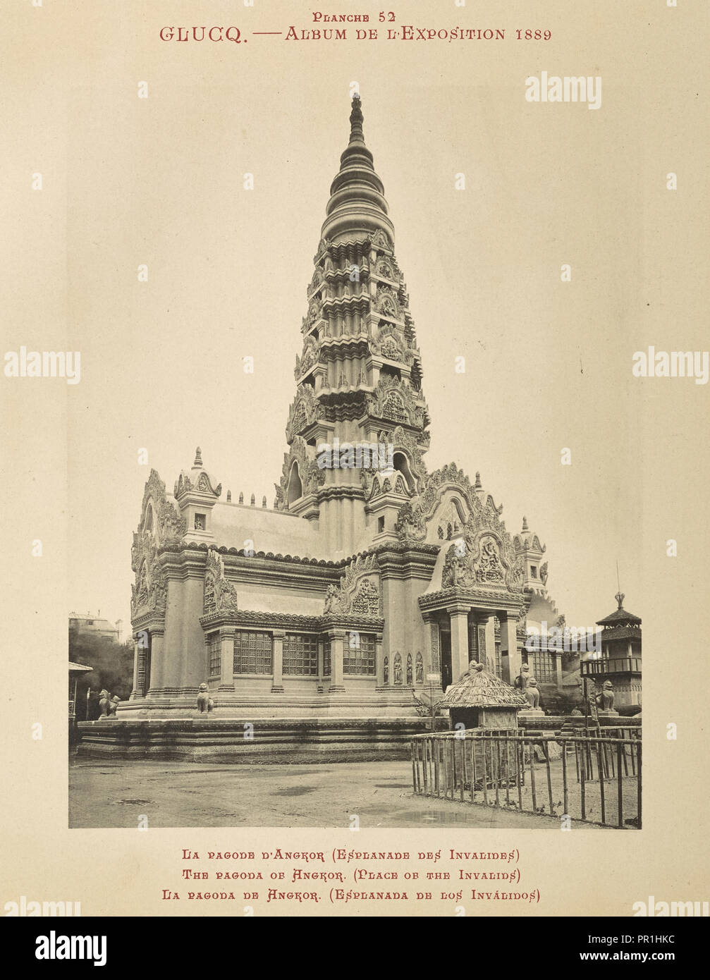 La pagode d'Angkor, l'album de l'exposition de 1889, Glücq, 1889 Banque D'Images