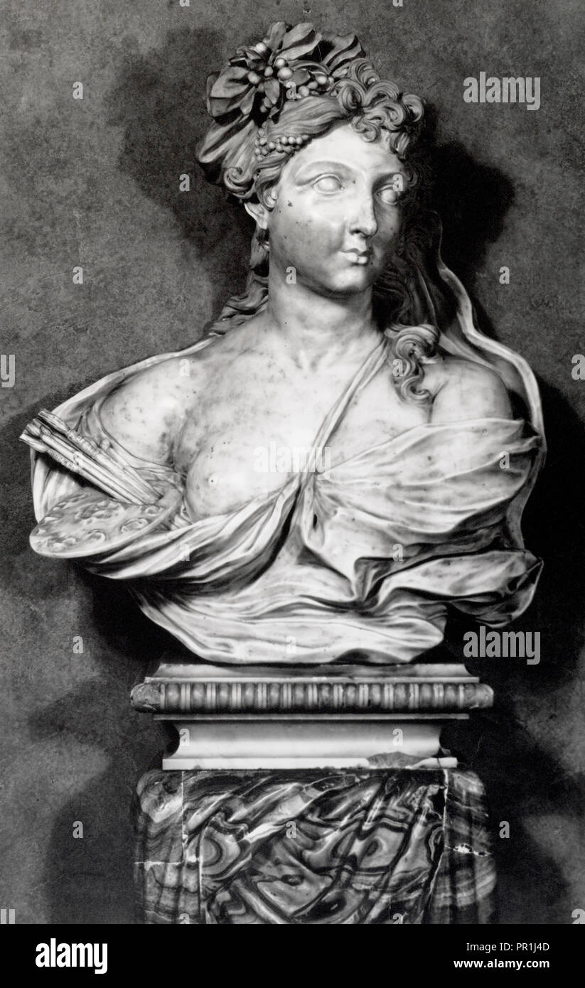 17e siècle buste en marbre de l'école, Le Bernin et de l'entreprise français archive photographique de beaux-arts et arts décoratifs, photographie Banque D'Images