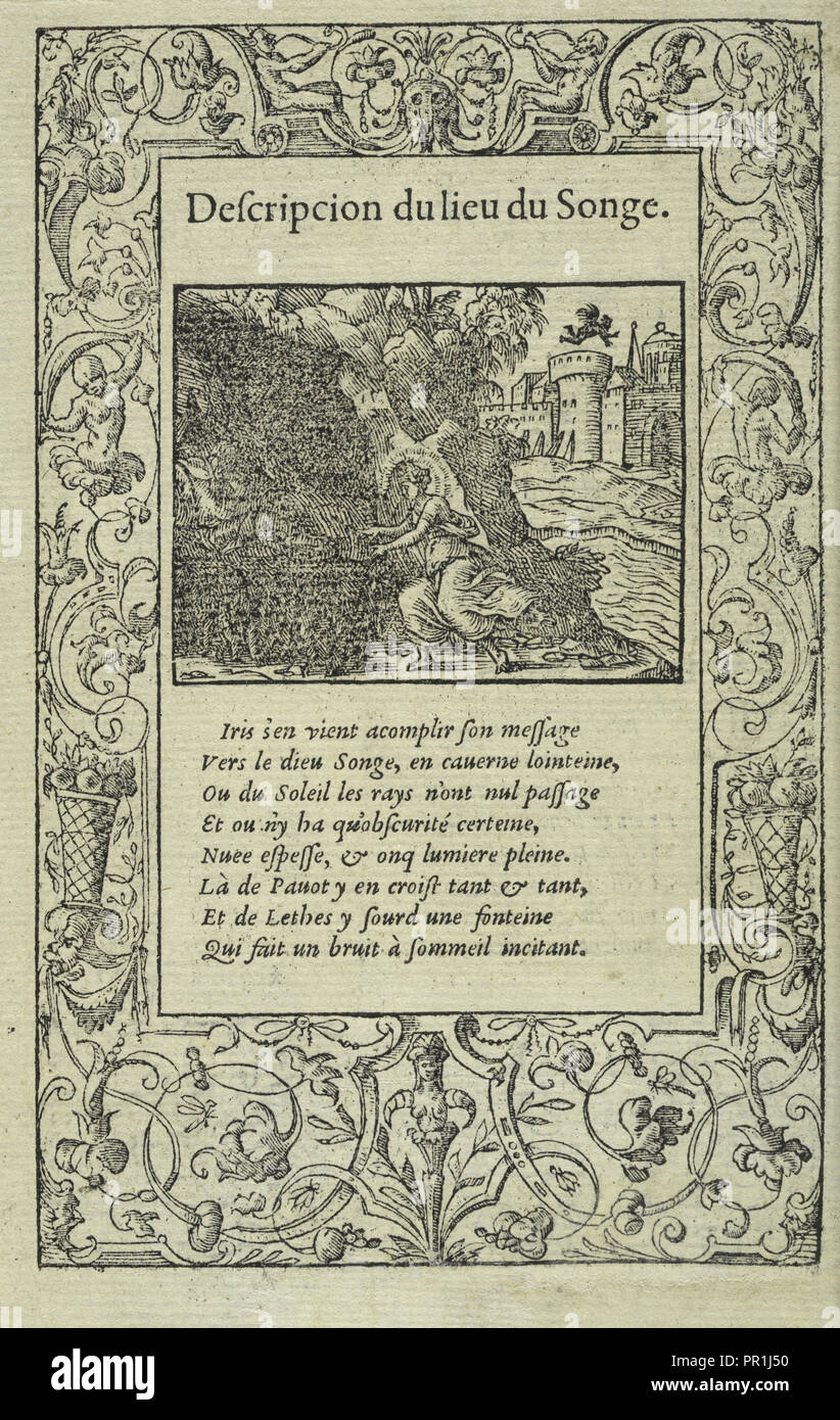 Descripcion du lieu du songe, la Metamorphose d'Ovide, Ovide, figvree-17 ou de la C.-B. 43 18 A.D., Salomon, Bernard, ca. 1506-ca. 1561 Banque D'Images