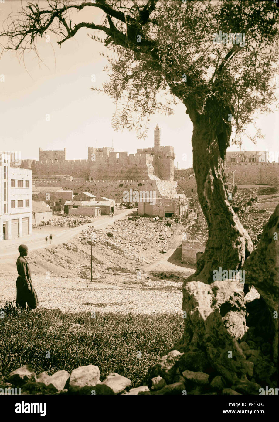 Citadelle de sion du centre commercial. 1934, Jérusalem, Israël Banque D'Images