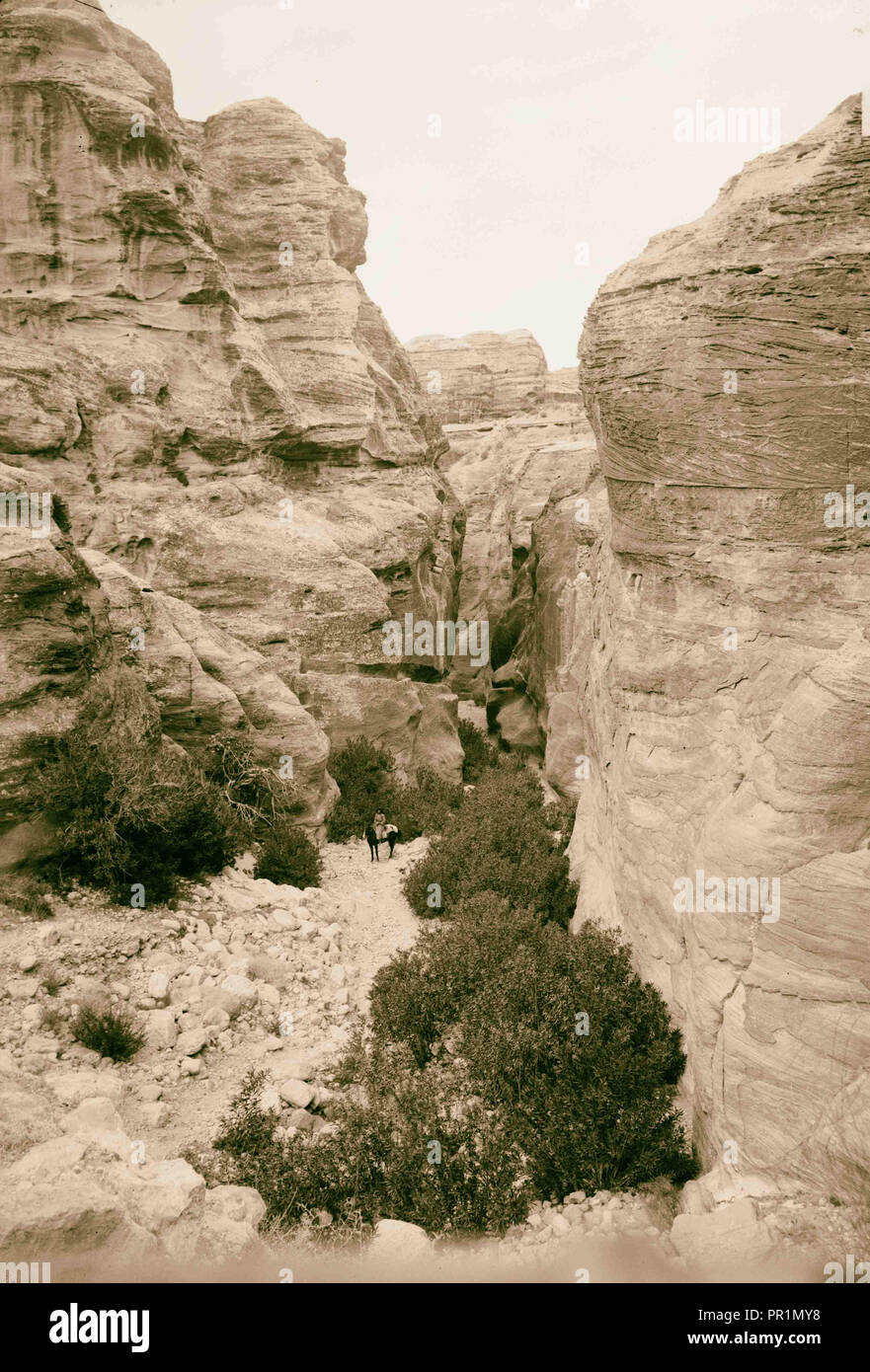 La Cisjordanie. Petra. Bab-es-sik (Porte de la SIK). 1898, Jordanie, Petra, la ville disparue Banque D'Images