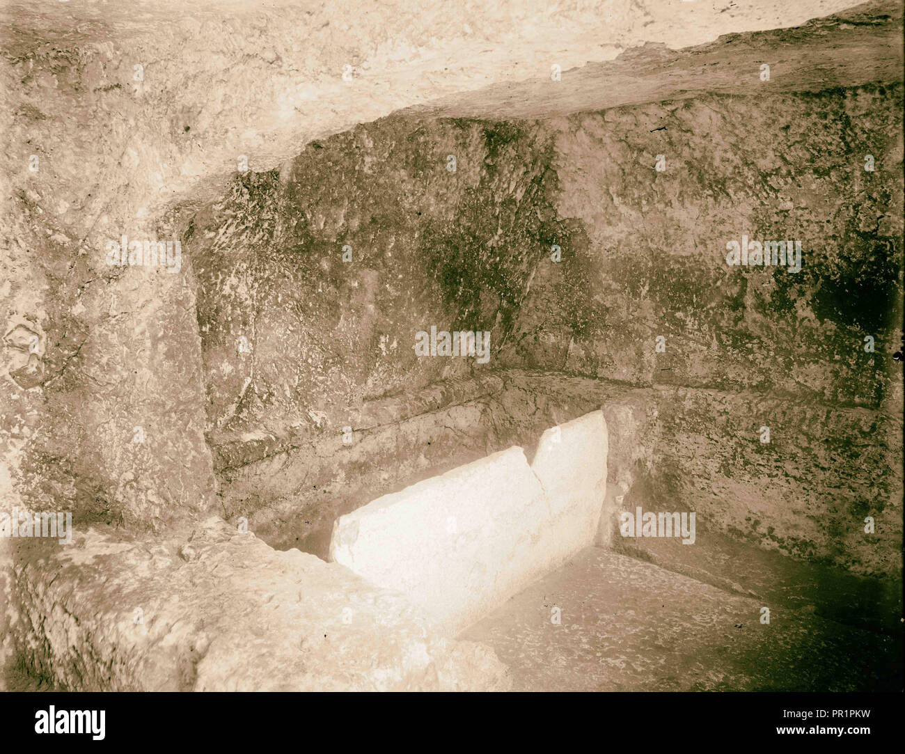 El-Kouds Jérusalem Garden Tomb, de l'intérieur. 1898, Jérusalem, Israël Banque D'Images