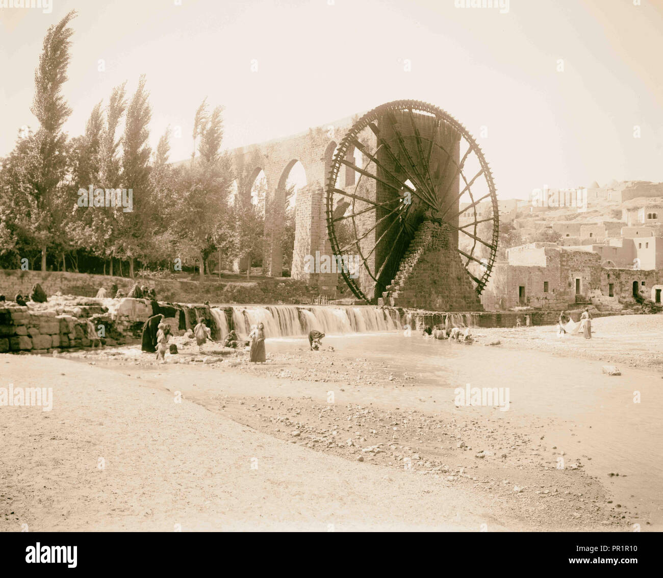 Hama. Waterwheel sur l'Oronte. 1898, Syrie, Ḥamāh Banque D'Images