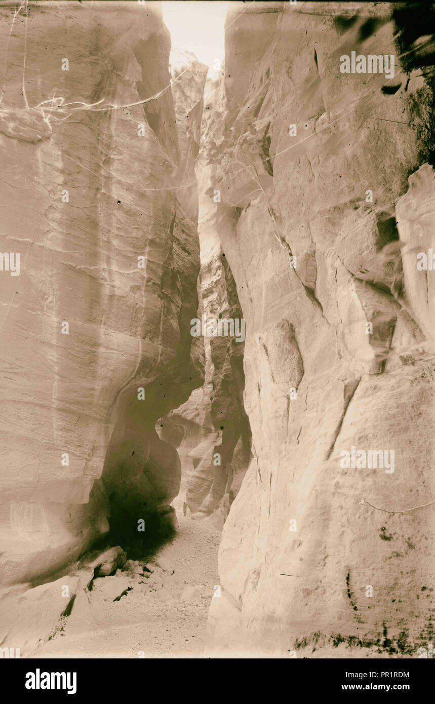 Petra. Sik et premier aperçu de Temple d'el-Khazneh. 1898, Jordanie, Petra, la ville disparue Banque D'Images