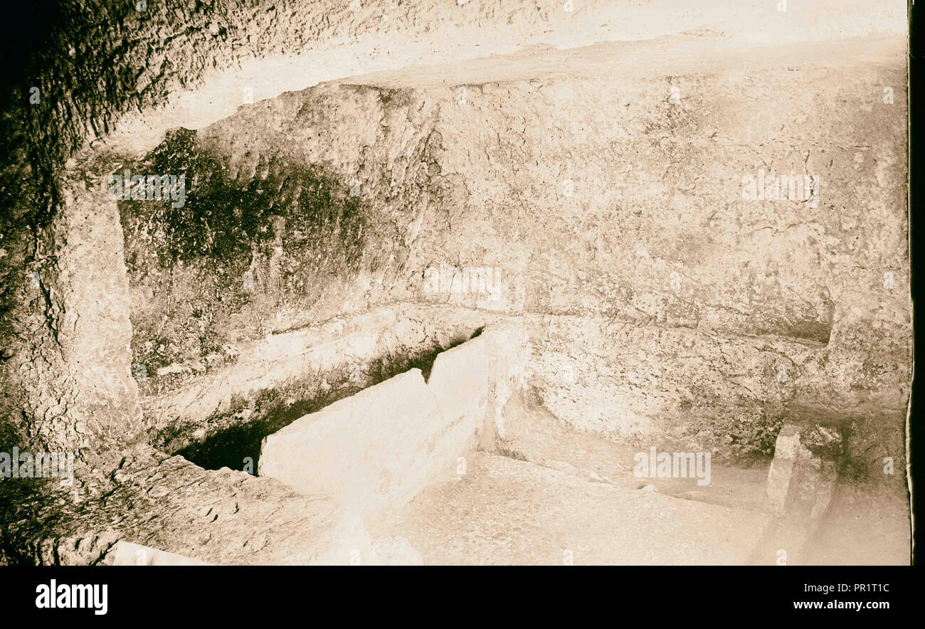 Le Garden Tomb, de l'intérieur. 1898, Jérusalem, Israël Banque D'Images
