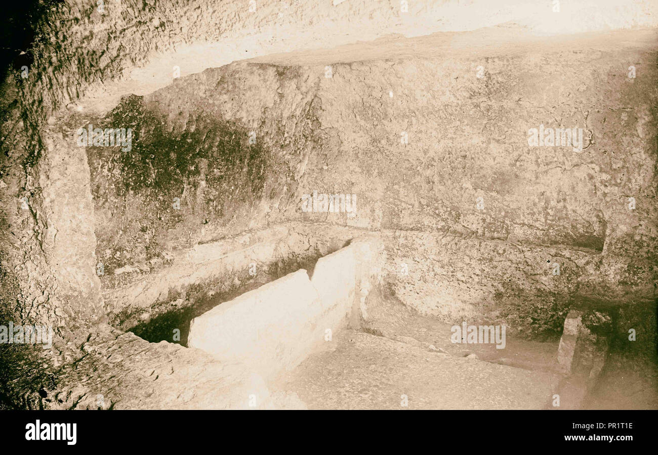 Le Garden Tomb, de l'intérieur. 1898, Jérusalem, Israël Banque D'Images