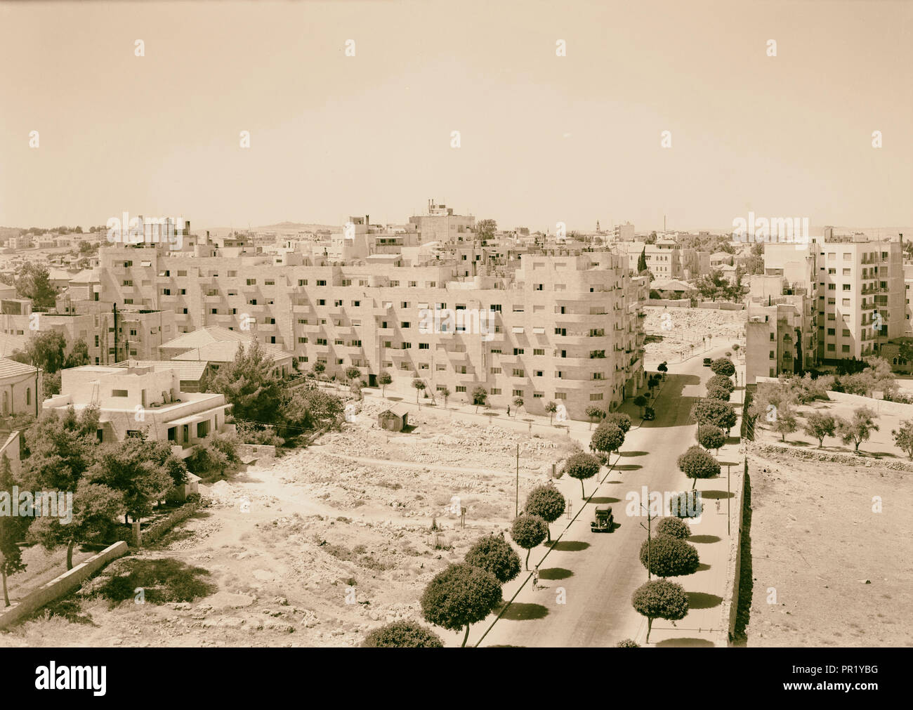 Poursuite de cyclorama, secteur ouest, Jérusalem. 1940, Jérusalem, Israël Banque D'Images