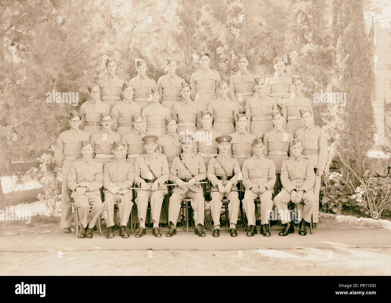 Les Sgt groupe au 43e hôpital (Sgt. Le Millet). 1940, au Moyen-Orient, Israël et/ou Palestine Banque D'Images