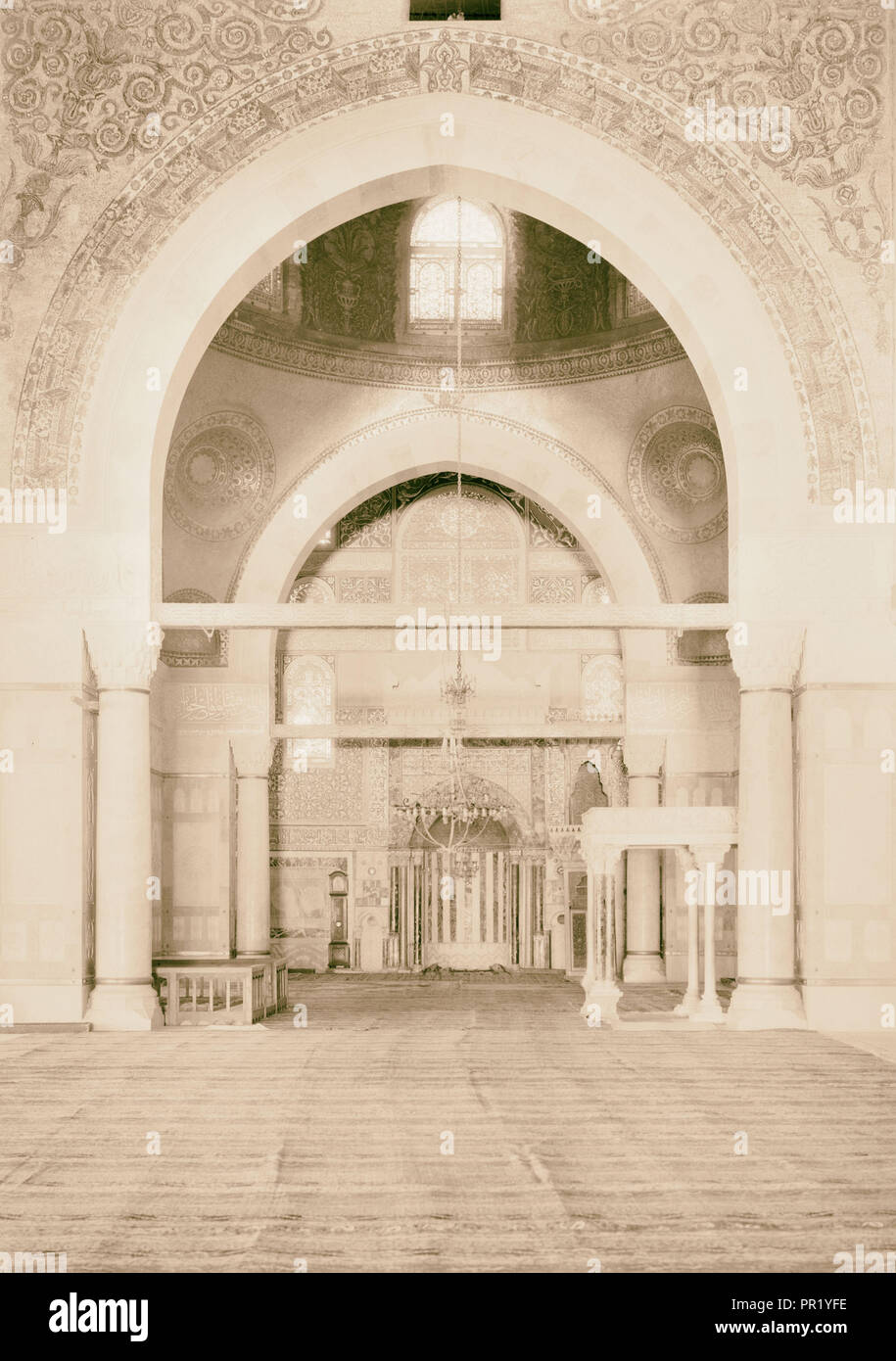 Mosquée al-Aqsa, mihrab. 1943, Jérusalem, Israël Banque D'Images