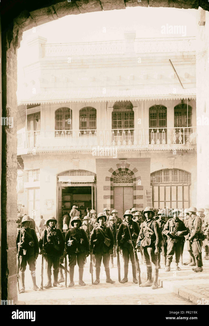 L'abandon de Jérusalem pour les Britanniques, le 9 décembre 1917 Le premier britannique garde à la porte de Jaffa. 1917, Jérusalem, Israël Banque D'Images