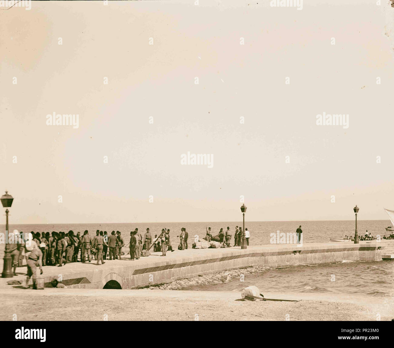 Visite d'État à Jérusalem de Guillaume II d'Allemagne en 1898. Quai de Haïfa. Haïfa, Israël, 1898 Banque D'Images