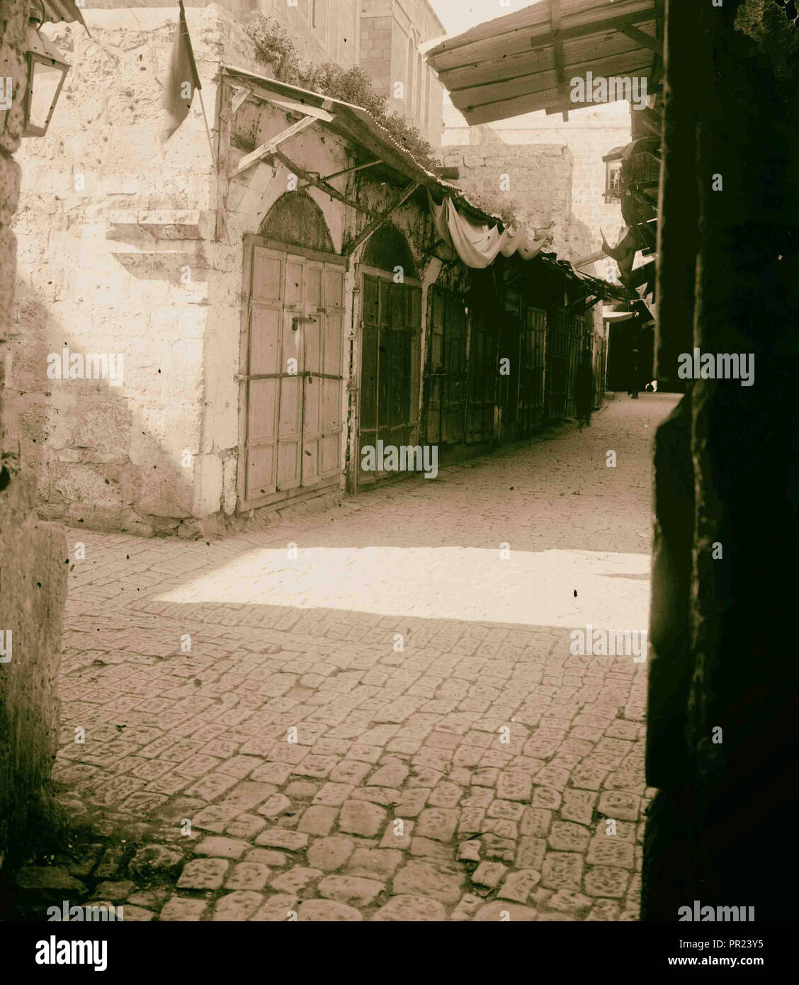 Pour protester contre la fermeture du marché arabe (avis drapeau noir ?) 1925, Israël Banque D'Images