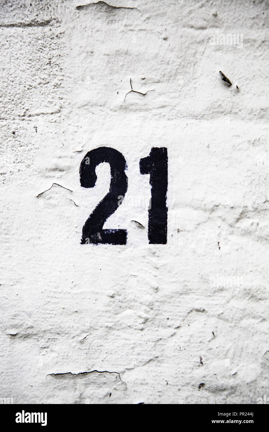 Vingt et un certain nombre d'informations, nombre impair d'adresse Banque D'Images