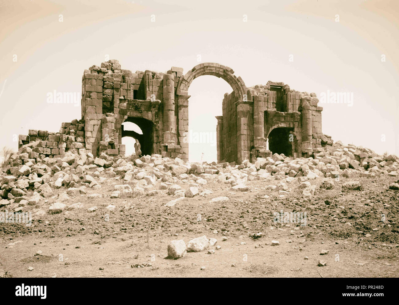 L'Est de la Jordanie et la mer Morte. De triomphe à Jerash colonie américaine, Jérusalem. 1898, Jordanie, Gérasa, ville disparue Banque D'Images