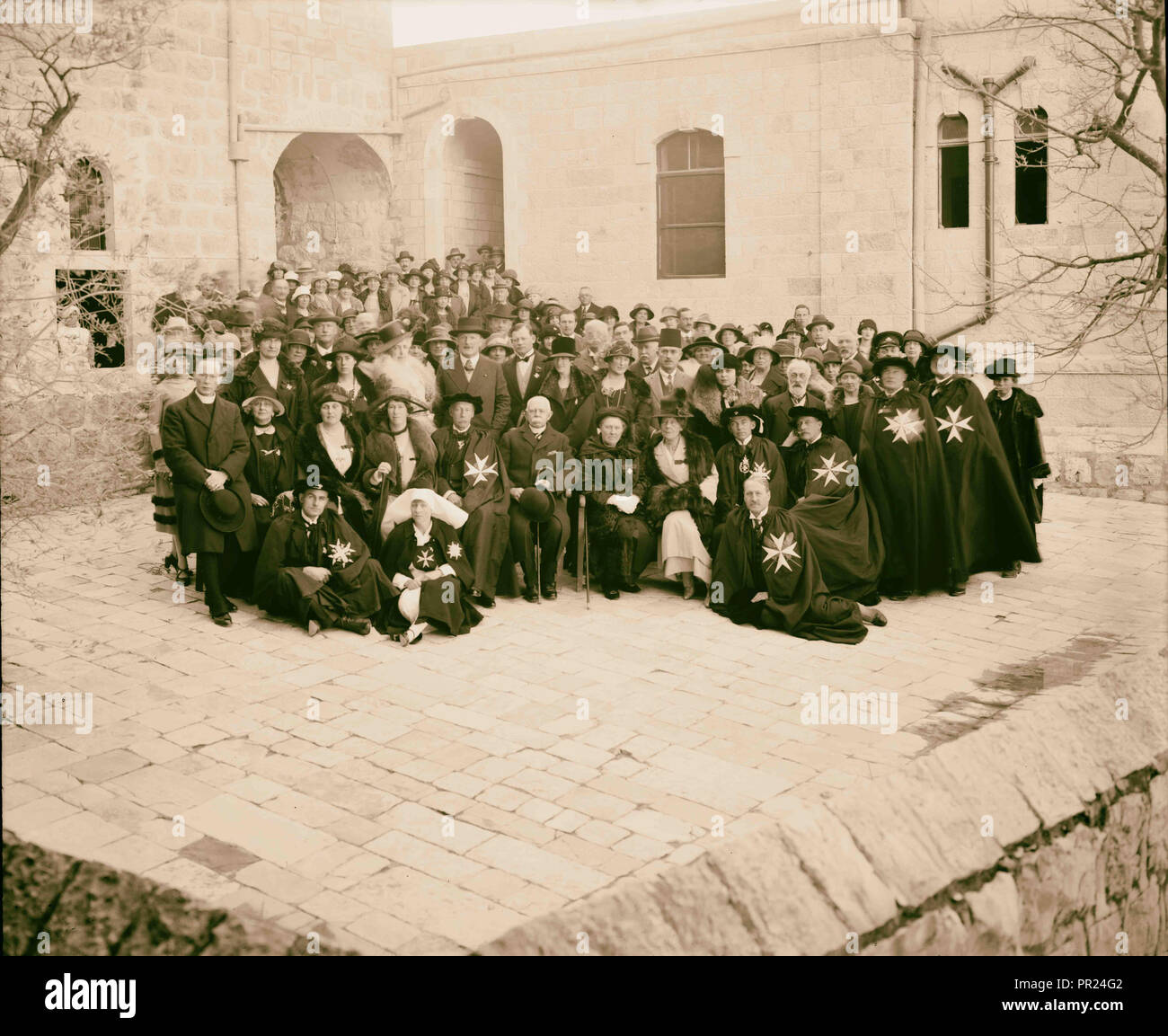 Tout le personnel de l'hôpital ophtalmique, 1898, au Moyen-Orient, Israël Banque D'Images