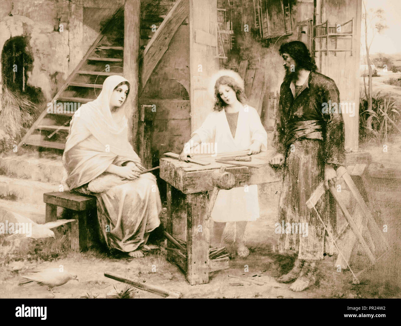 Célèbre peintures religieuses. La Sainte Famille, par François Le Fond