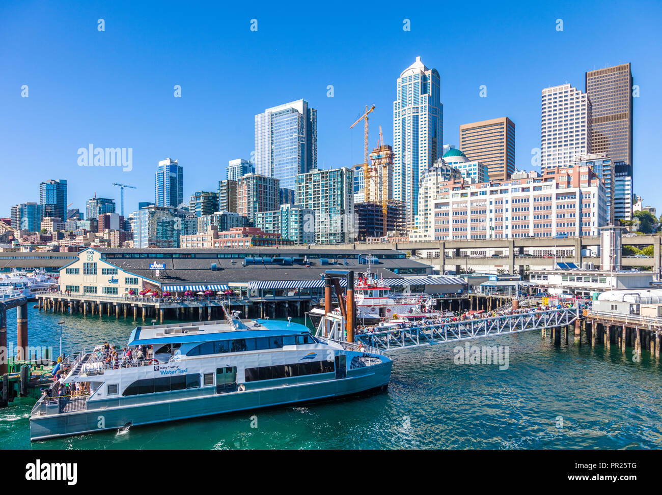 En ferry port waterfront de Seattle Washington aux États-Unis Banque D'Images