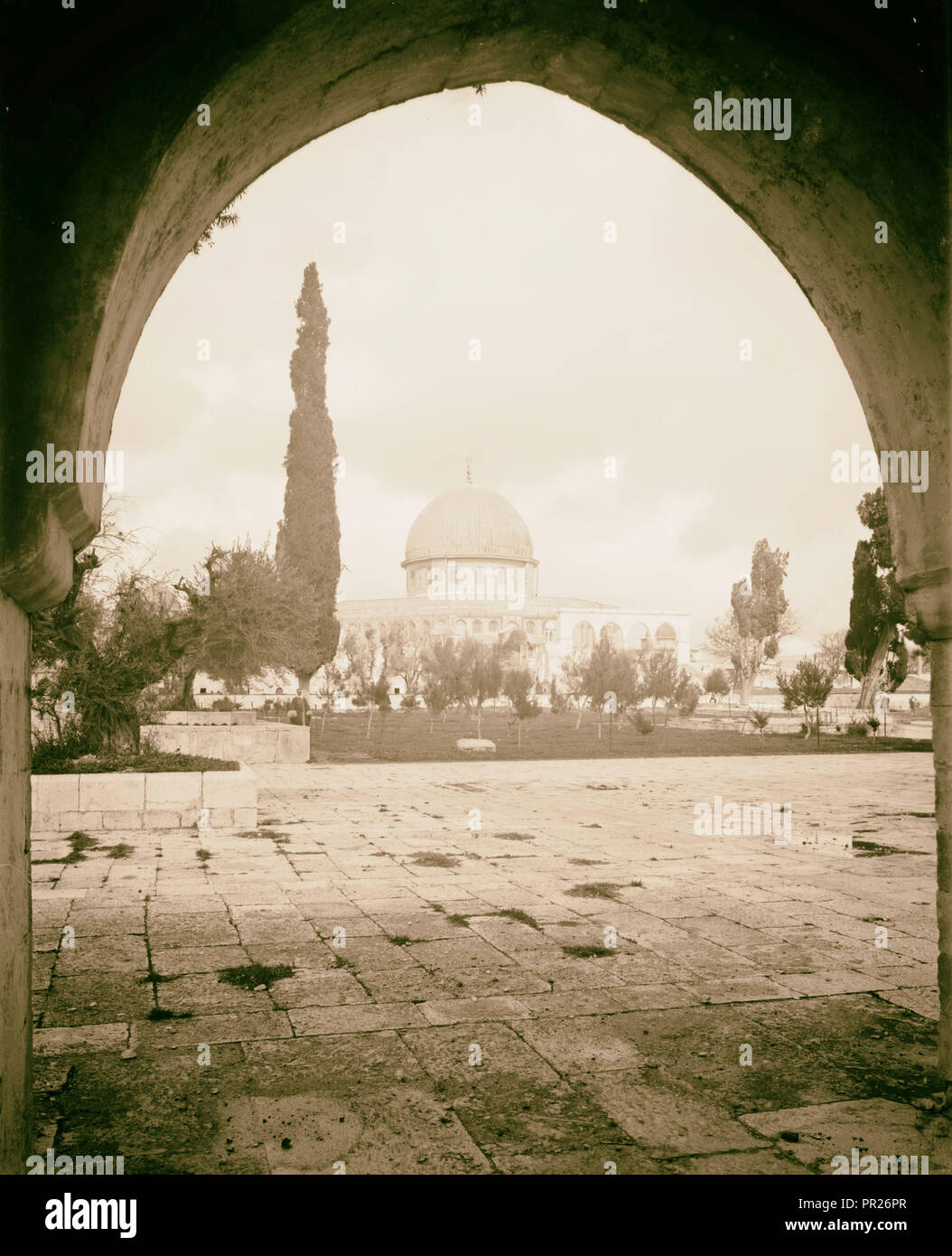 Mosquée d'Omar, Dôme du Rocher par arch. 1898, Jérusalem, Israël Banque D'Images