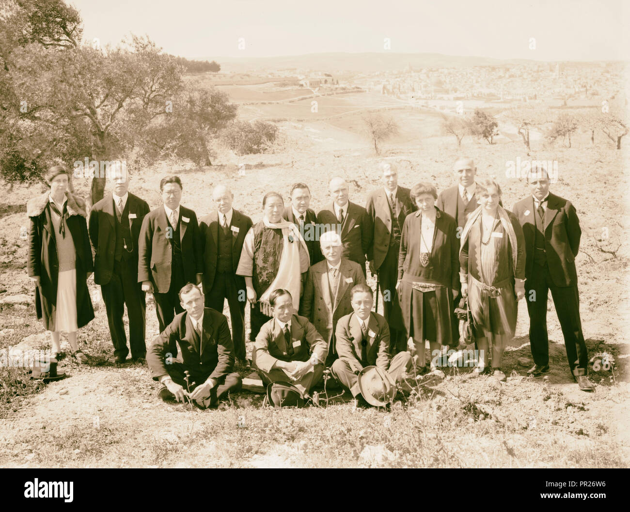 Les délégués au Conseil international des missions. 1928, Jérusalem, Israël Banque D'Images