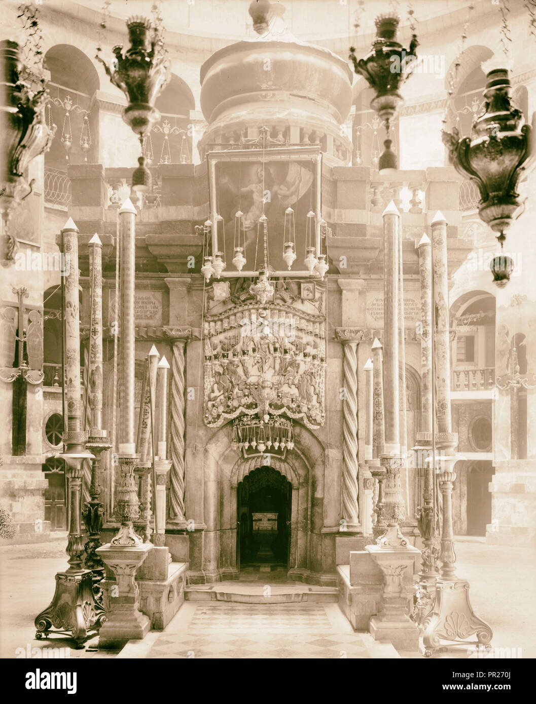 Église du Saint-Sépulcre. La tombe. 1898, Jérusalem, Israël Banque D'Images
