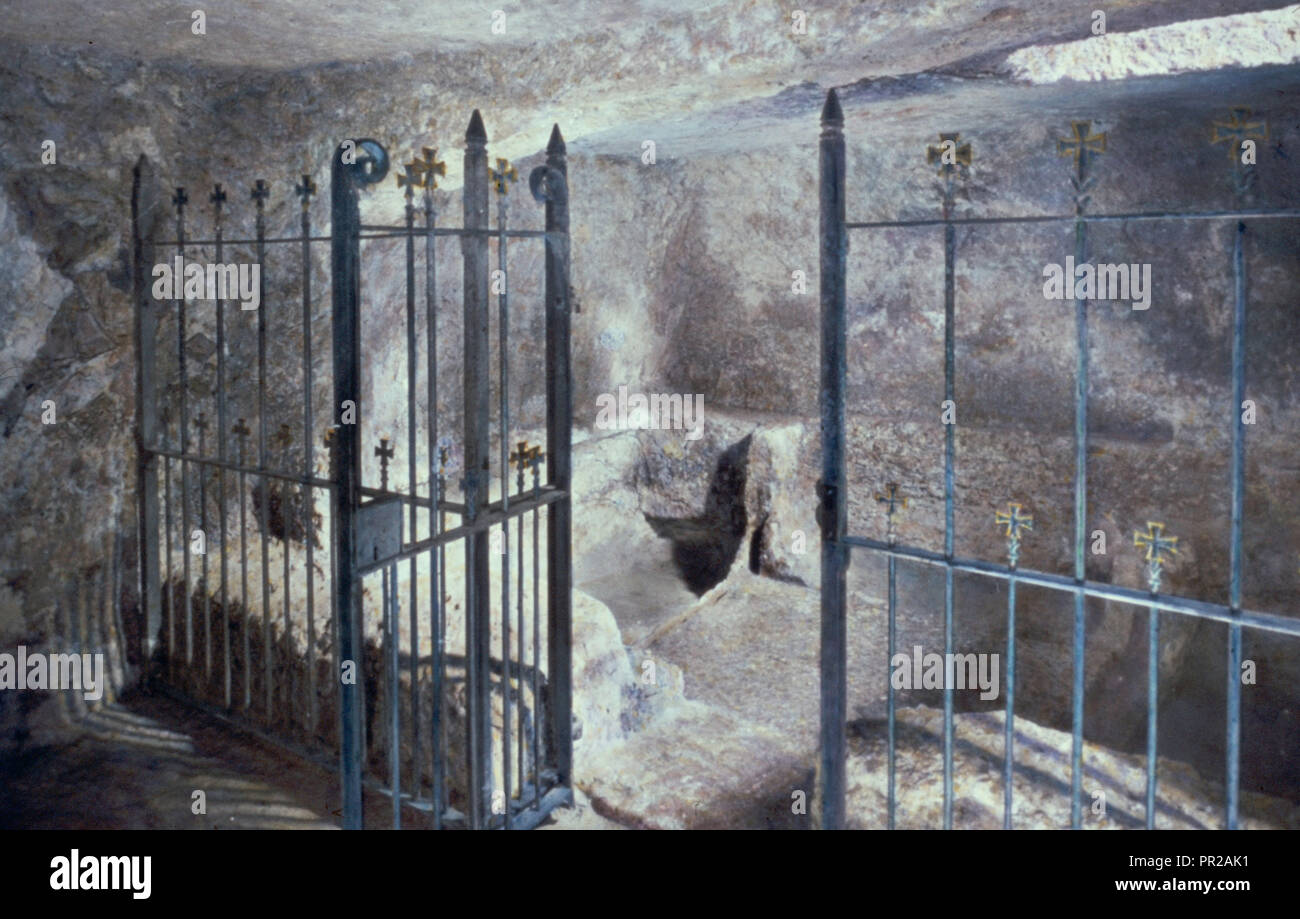 Jérusalem. Le Garden Tomb, de l'intérieur. 1950, Jérusalem, Israël Banque D'Images