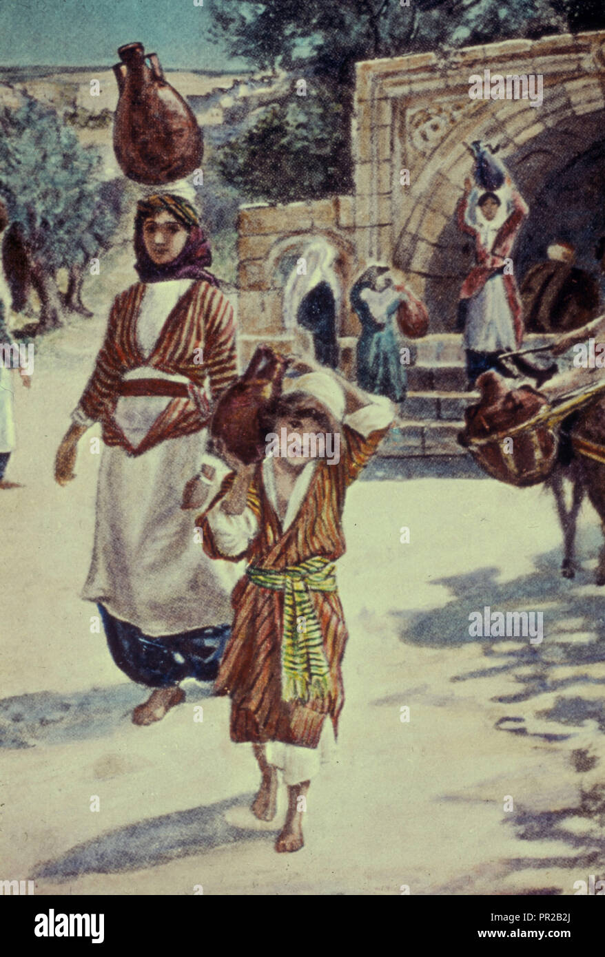 Luc 240. Marie et l'enfant Jésus de Nazareth. 1950, Israël, Nazareth Banque D'Images