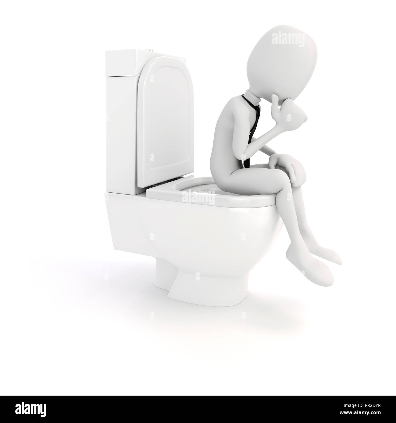 3d man businessman on toilettes Banque D'Images