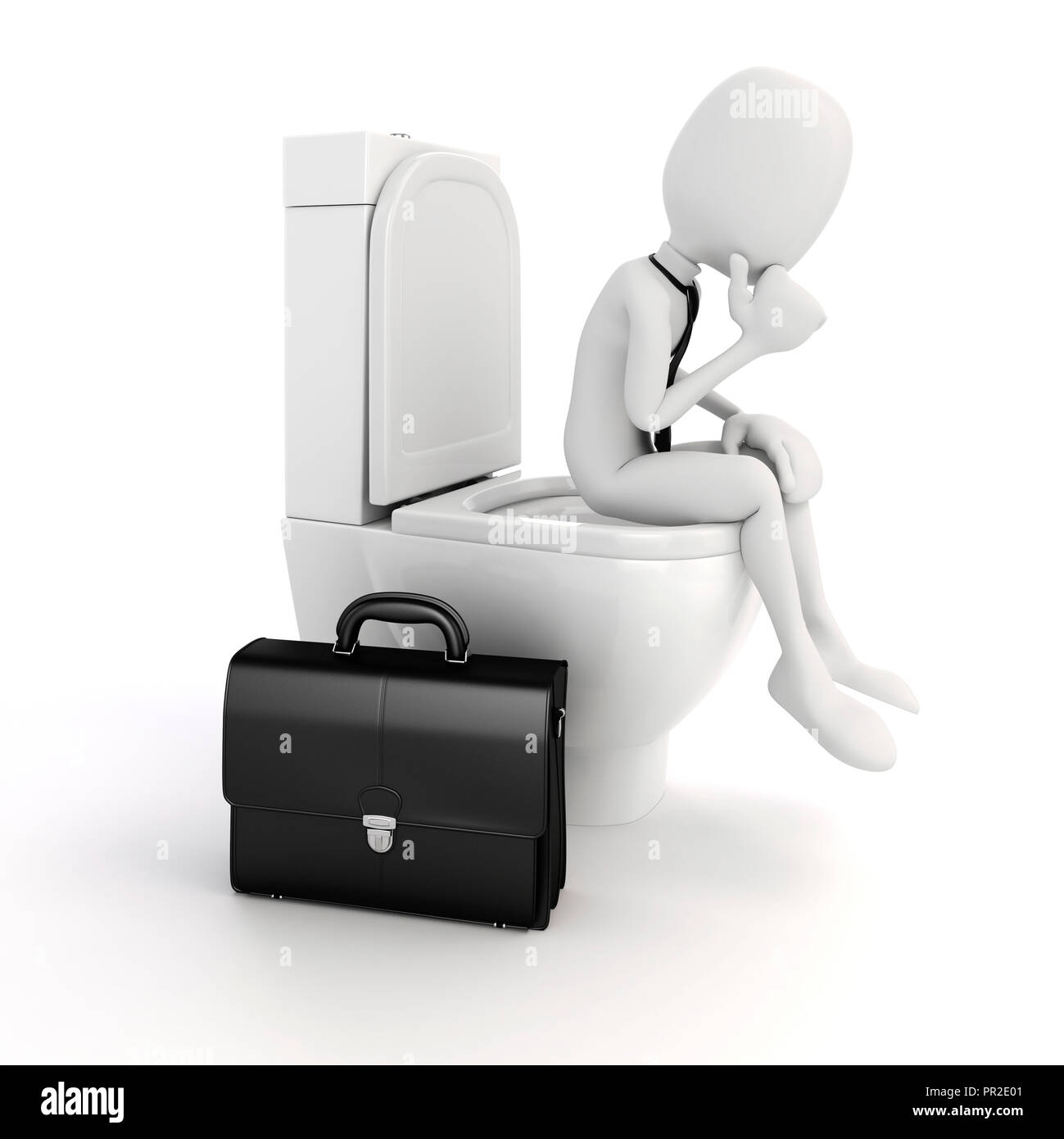 3d man businessman on toilettes Banque D'Images