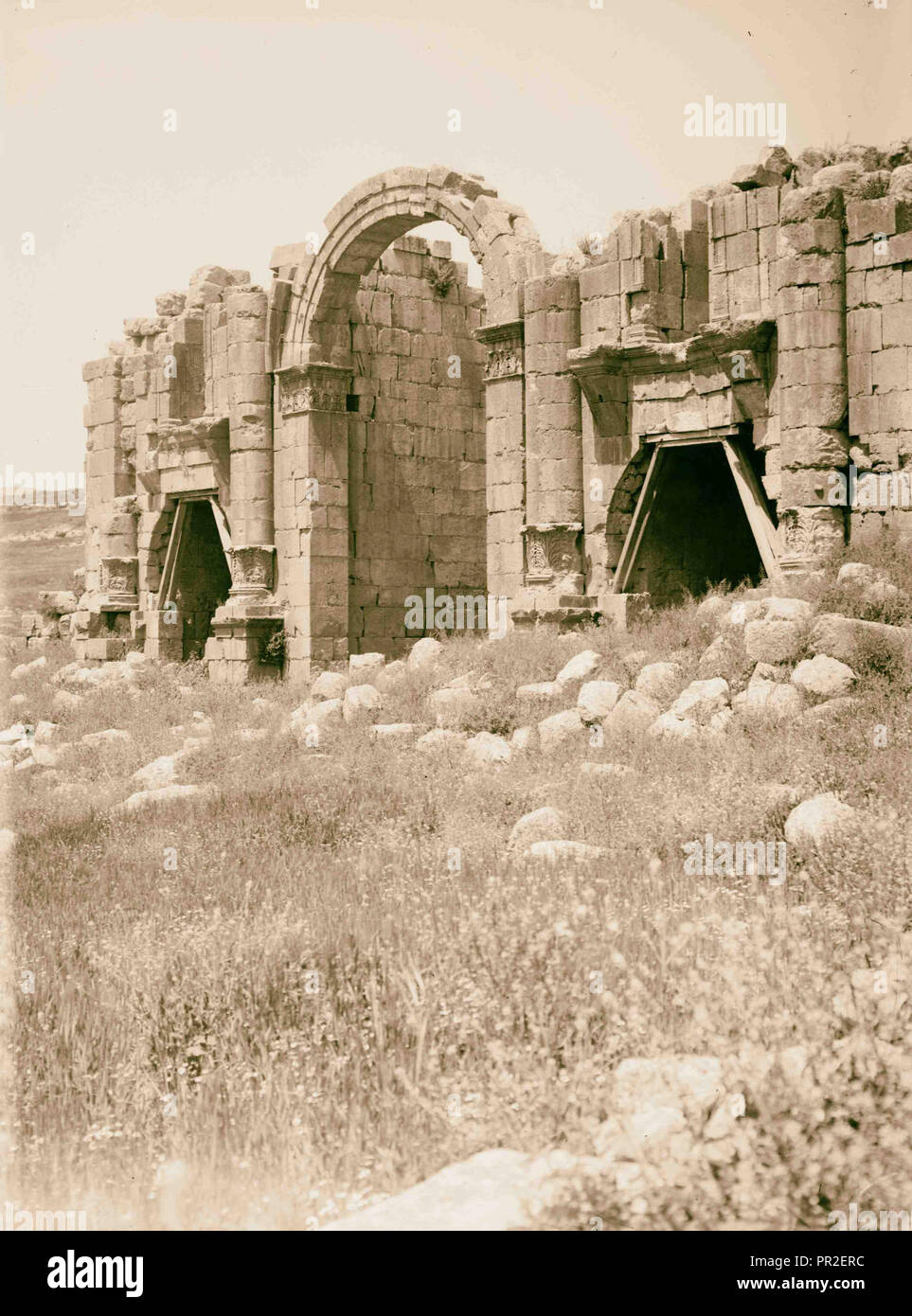 À l'Est de la Jordanie et la mer Morte. De Triomphe, Jerash. 1900, Jordanie, Gérasa, ville disparue Banque D'Images