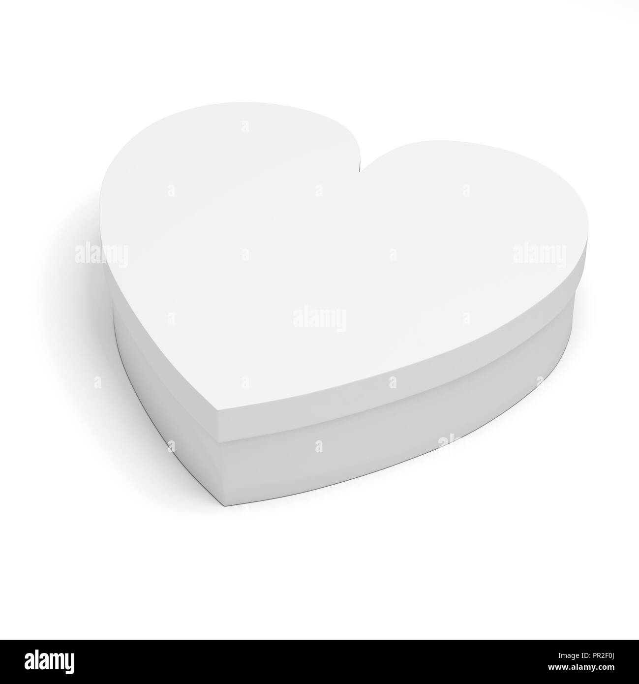 Forme de coeur 3d boîte-cadeau sur fond blanc Banque D'Images