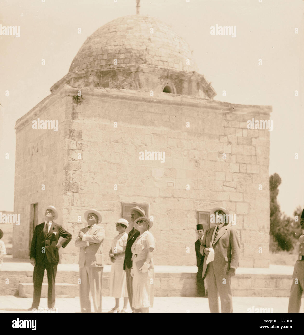 Les sénateurs américains en août 1936 à Jérusalem, Mosquée d'Omar, Dôme du Rocher. Jérusalem, Israël Banque D'Images