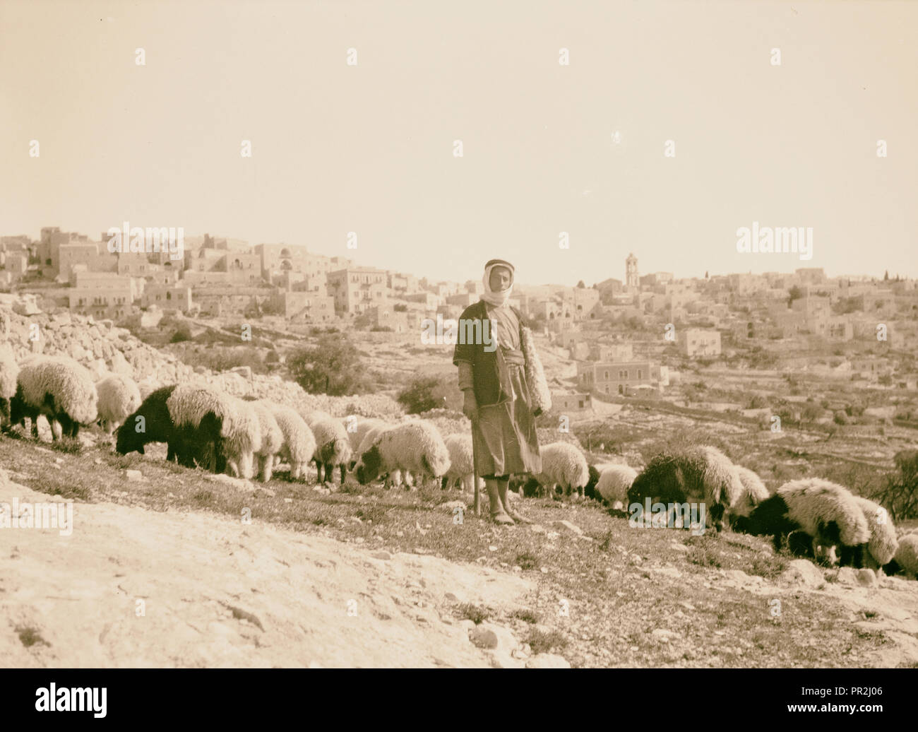 Bethléem et ses environs. Berger de Bethléem. "En dehors de toi sortira celui qui est mon berger". 1920, à l'Ouest Banque D'Images