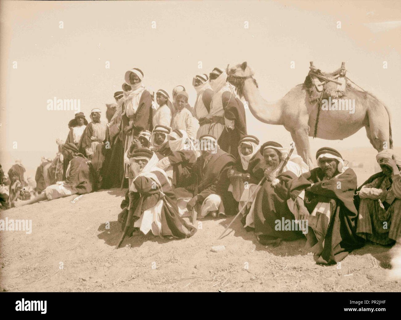 Clôture de la campagne 1930. Courses de bédouins et de fête à Beer-sheva le 30 juin 1930. Types de bédouins du désert Banque D'Images