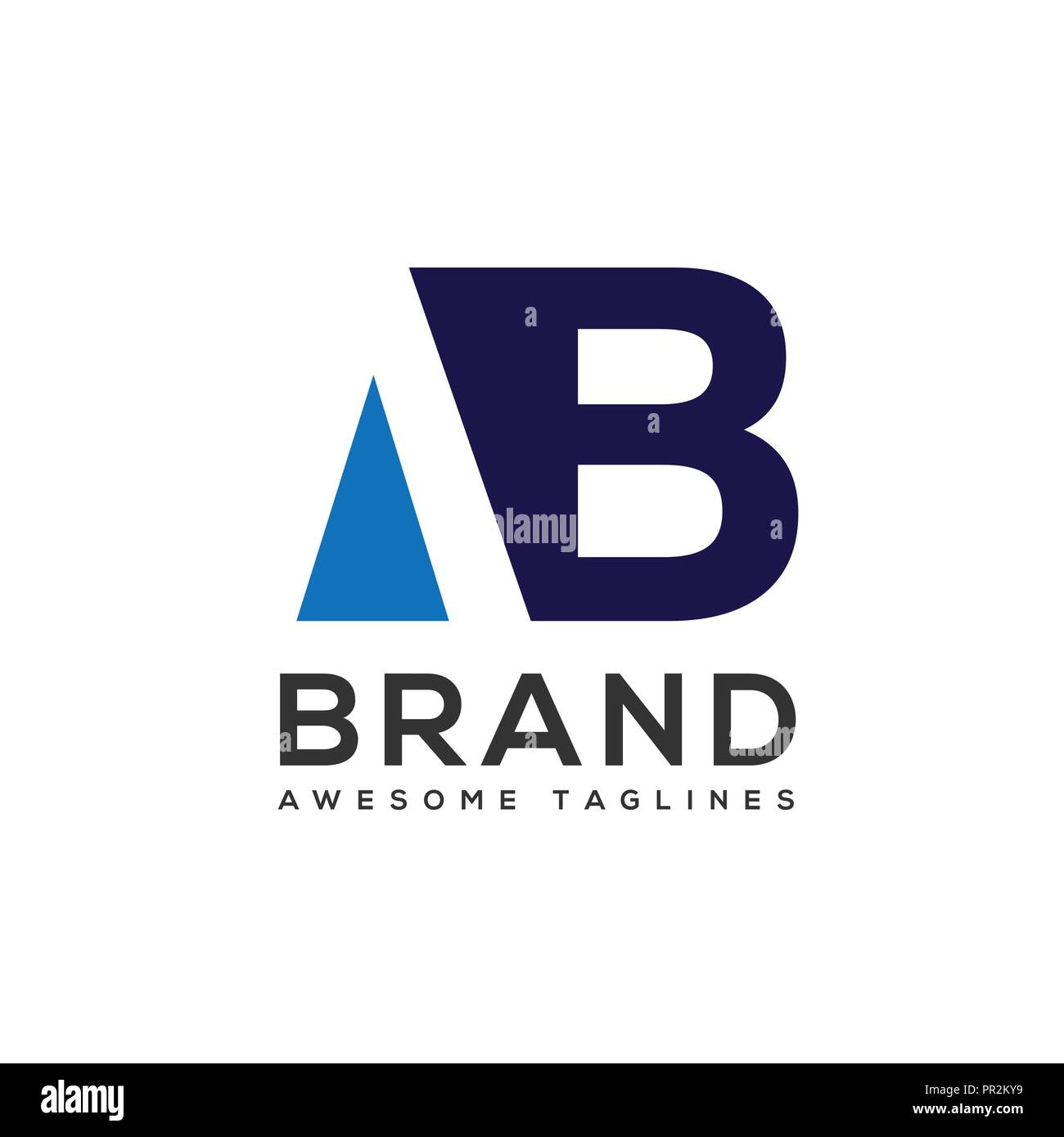 Lettre créative AB logo design logo noir et blanc. éléments simple lettre lettre AB,logo Business entreprise lettre AB logo design vector Illustration de Vecteur