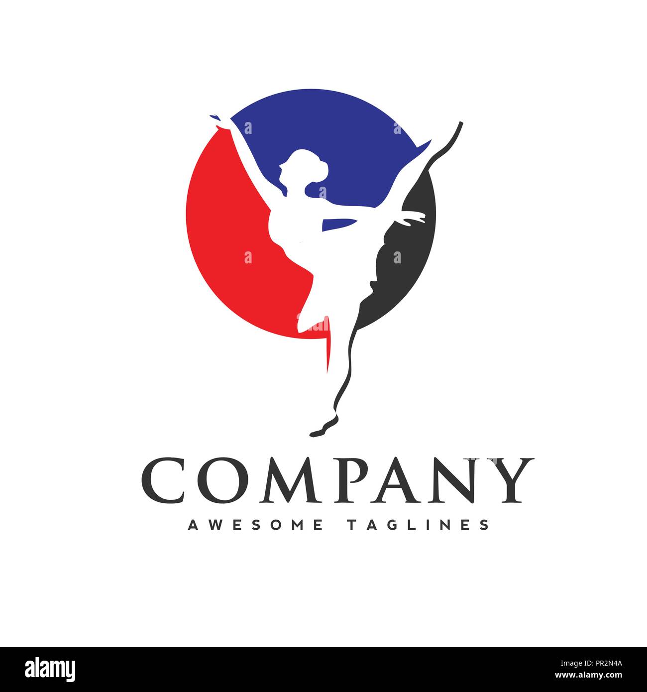 Club de danse ballerine danse,logo en logo. Parfait pour l'école de ballet ou studio, studio de danse, performances, bannière, affiche. Danse Ballet logo pose Illustration de Vecteur