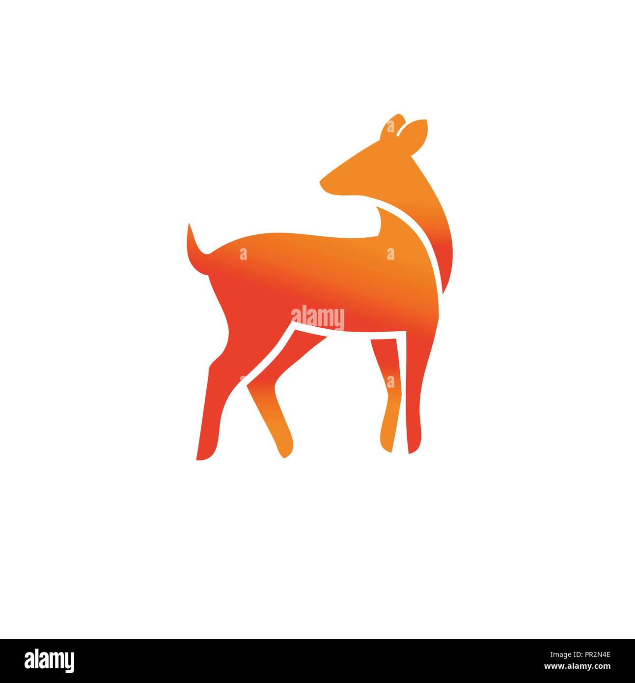 Logo de cerfs sauvages animaux dessinés à la main, signe de la nature de la conception de l'emblème du parc. Vector illustration monochrome décoratif de l'élan, le meilleur vecteur logo cerf simple Illustration de Vecteur