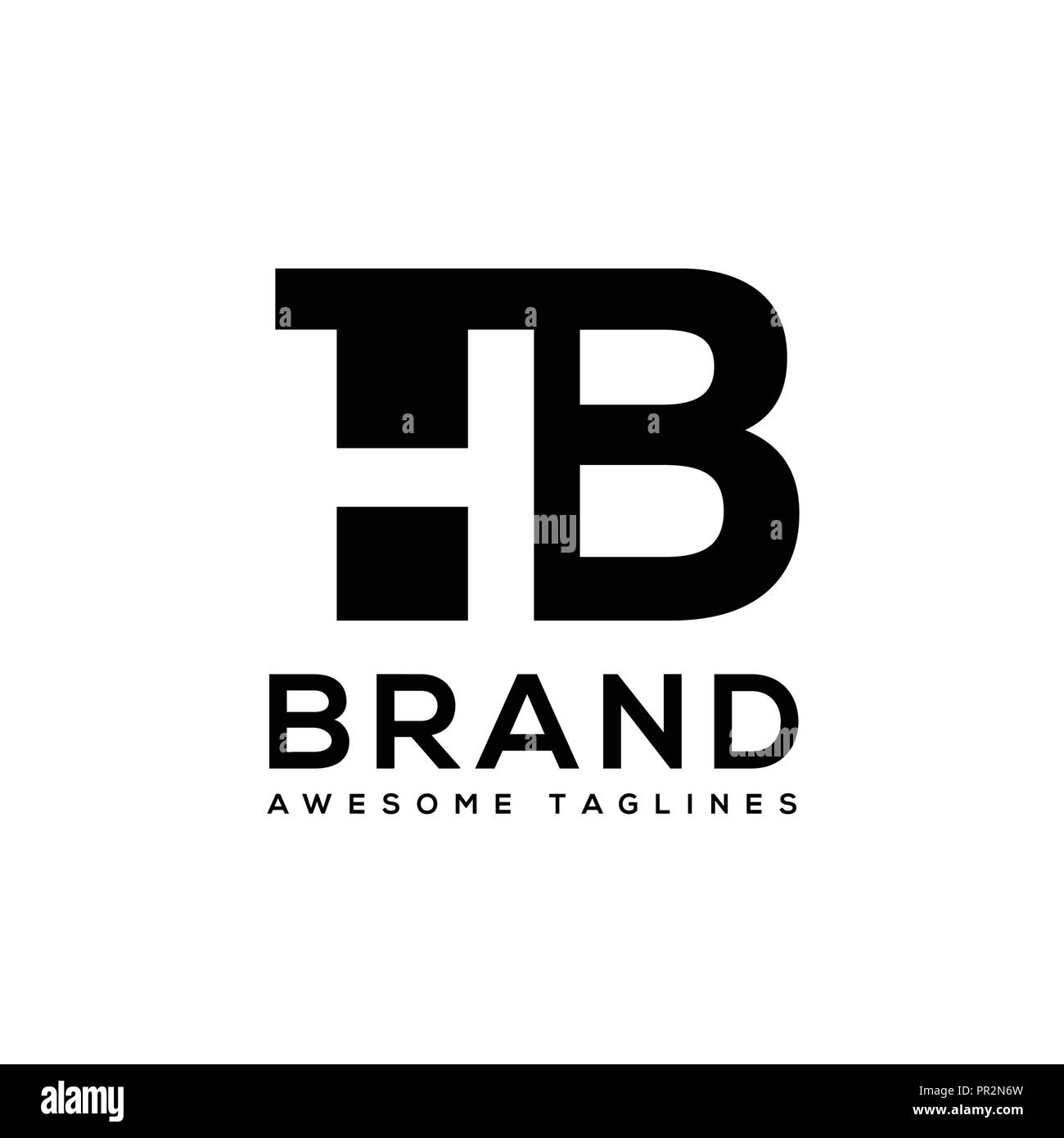 Lettre créative HB logo design logo noir et blanc. éléments simple lettre lettre HB,logo Business entreprise lettre HB logo design vector Illustration de Vecteur