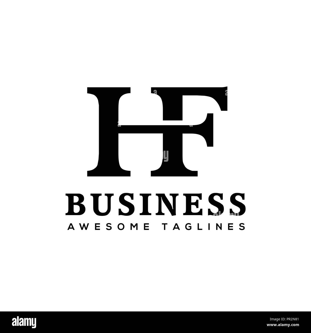 Lettre créative des éléments de conception logo HF. simple lettre lettre HF,logo entreprise logo HF lettre vecteur. Design plat simple et propre Illustration de Vecteur