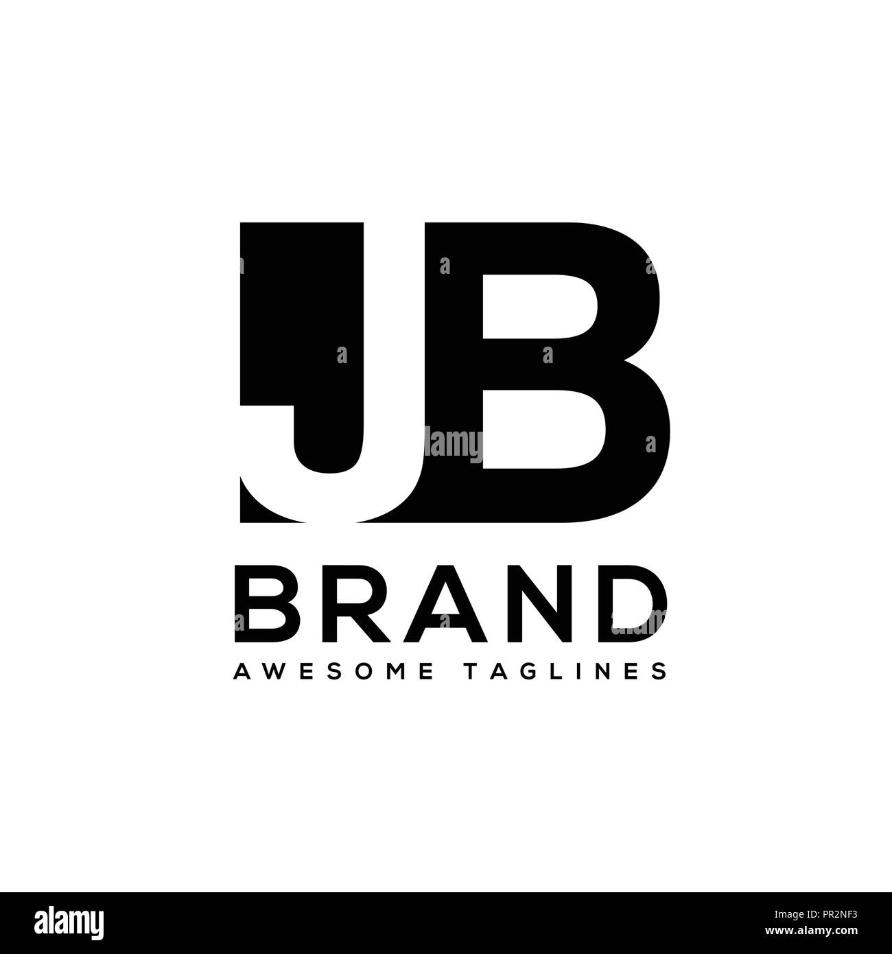 Lettre créative JB logo design logo noir et blanc. éléments simple lettre lettre JB,logo Business entreprise lettre JB logo design vector Illustration de Vecteur