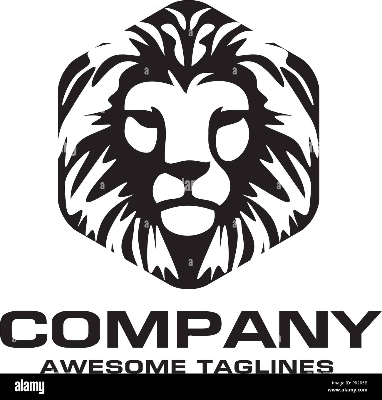 Logo Lion head vector, roi lion signe de tête, concept logo Lions Head, lion face illustration graphique, élément de conception Illustration de Vecteur
