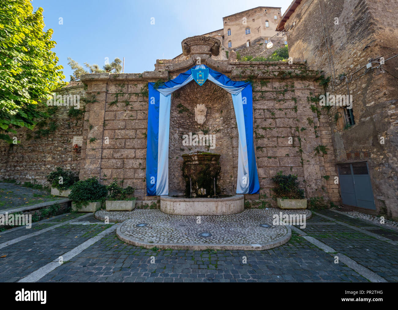 Subiaco (Italie) - un peu charmante ville médiévale sur la montagne Simbruini, dans la région métropolitaine de la ville de Rome Banque D'Images